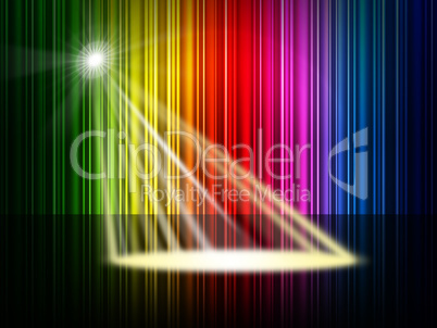 Spectrum Spotlight Represents Colorful Background And Entertainm