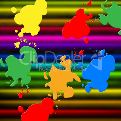 Colors Paint Shows Splashed Background And Splashing