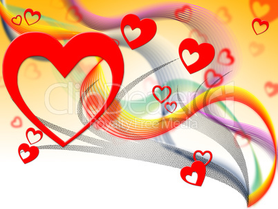 Background Hearts Shows Valentine's Day And Affection