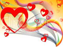 Background Hearts Shows Valentine's Day And Affection