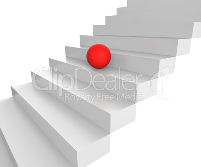 Sphere Stairs Represents Increase Upwards And Orb