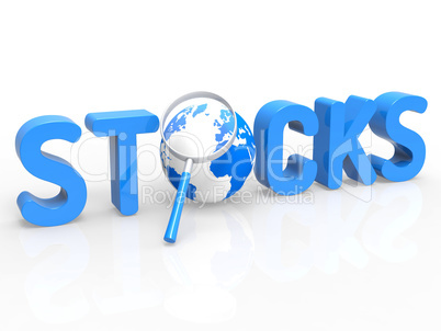 Stock Trades Shows Magnifying Buy And Trading