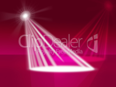 Red Spotlight Indicates Stage Lights And Entertainment