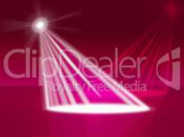 Red Spotlight Indicates Stage Lights And Entertainment