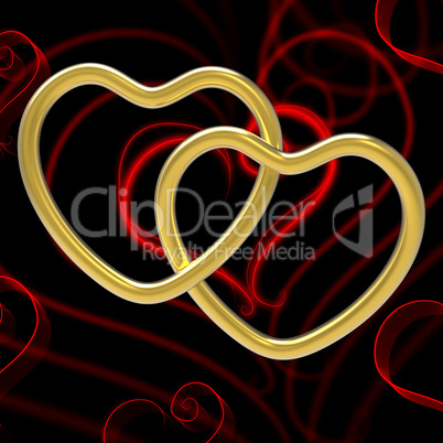 Wedding Rings Means Heart Shape And Couple