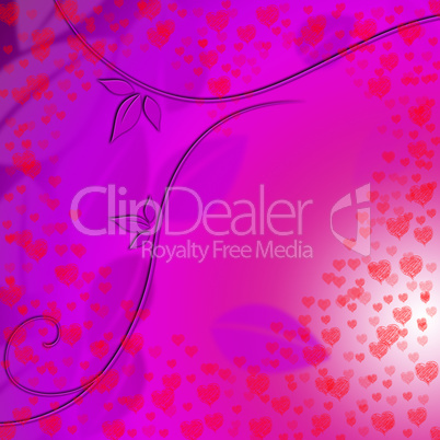 Background Hearts Shows Valentine's Day And Backdrop