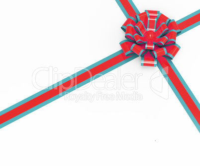 Bow Gift Represents Blank Space And Box