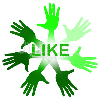 Like Hands Indicates Social Media And Arm