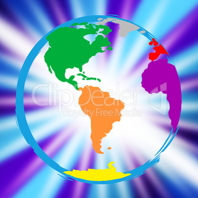 Global Globe Represents Vibrant Planet And Globalisation
