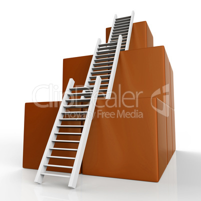 Success Ladders Shows Succeed Victor And Increase
