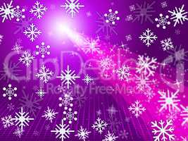 Mauve Snowflake Shows Light Burst And Christmas