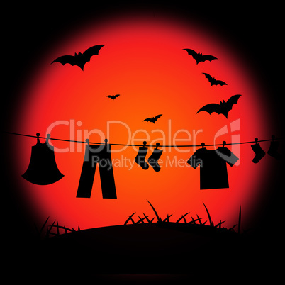 Halloween Bat Represents Trick Or Treat And Abstract