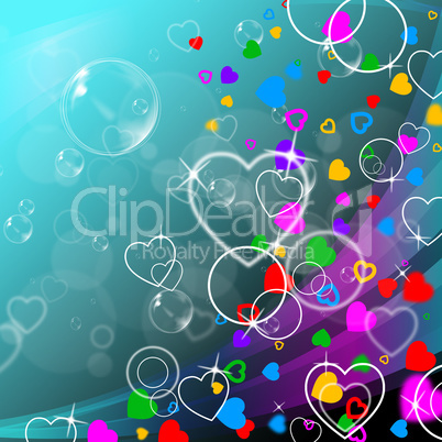 Heart Background Means Valentines Day And Abstract