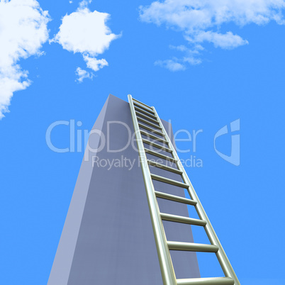 Sky Ladders Indicates Step Upwards And Raise