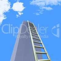 Sky Ladders Indicates Step Upwards And Raise