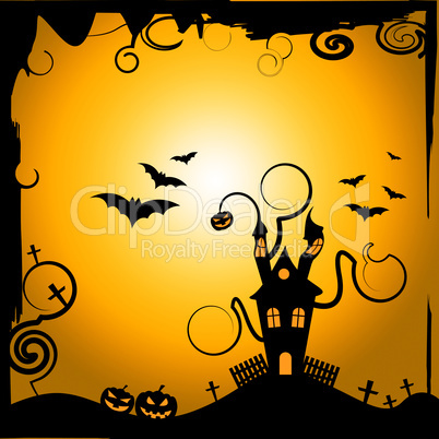 Haunted House Shows Trick Or Treat And Astronomy
