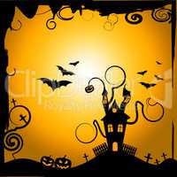 Haunted House Shows Trick Or Treat And Astronomy