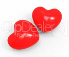 Hearts Love Represents Valentine Day And Compassionate