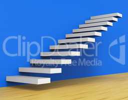 Growth Stairs Shows Staircase Upwards And Ascend