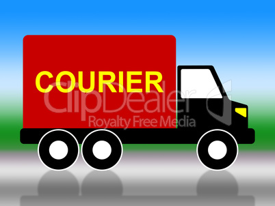 Delivery Courier Indicates Trucking Postage And Vehicle
