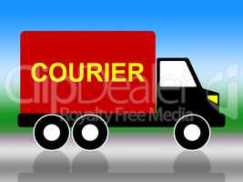 Delivery Courier Indicates Trucking Postage And Vehicle