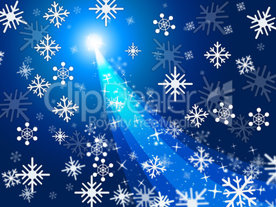 Xmas Blue Represents Ice Crystal And Celebrate