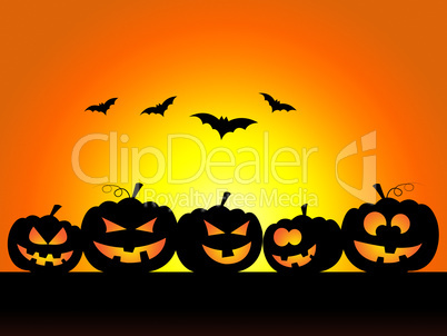 Bats Halloween Indicates Trick Or Treat And Celebration