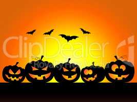 Bats Halloween Indicates Trick Or Treat And Celebration