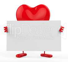 Message Heart Shows Text Space And Communicate