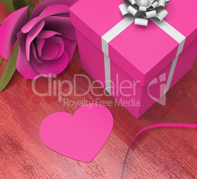 Gift Card Indicates Valentines Day And Celebration