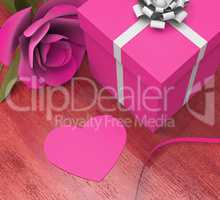 Gift Card Indicates Valentines Day And Celebration