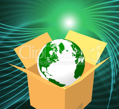 Delivery World Indicates Sending Global And Post