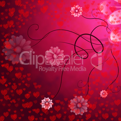 Hearts Background Indicates Valentine Day And Affection
