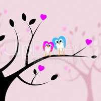 Heart Together Means Valentine's Day And Bird