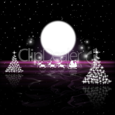 Xmas Tree Means Full Moon And Lunar