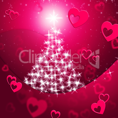 Xmas Tree Shows Valentine's Day And Festive