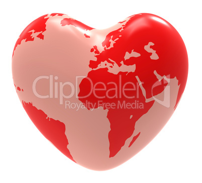 Heart Globe Indicates Valentine Day And Affection