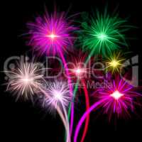 Fireworks Color Represents Explosion Background And Celebrate