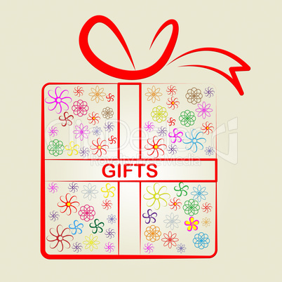 Giftbox Gifts Shows Giving Present And Celebrate