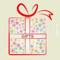 Giftbox Gifts Shows Giving Present And Celebrate