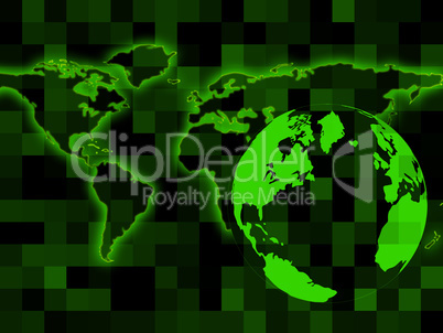 World Map Indicates Globalization Planet And Worldly