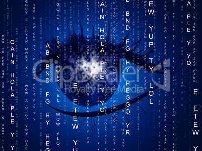 Eye Matrix Indicates Programming Computer And Optics