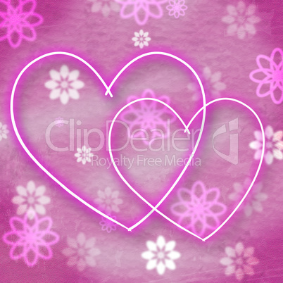Hearts Background Represents Valentines Day And Backdrop