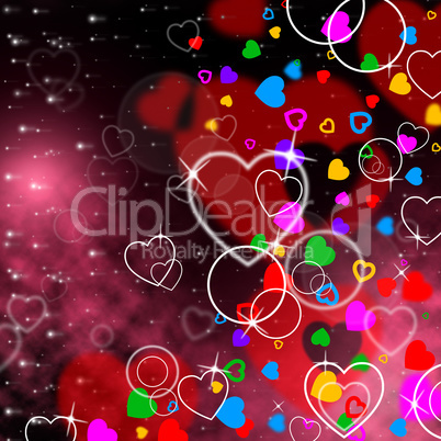Background Heart Means Valentine's Day And Affection