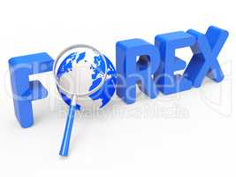 Magnifier Forex Shows Currency Exchange And Fx