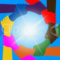 Holding Hands Indicates Unity Friends And Togetherness