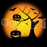 Pumpkin Halloween Represents Trick Or Treat And Environment