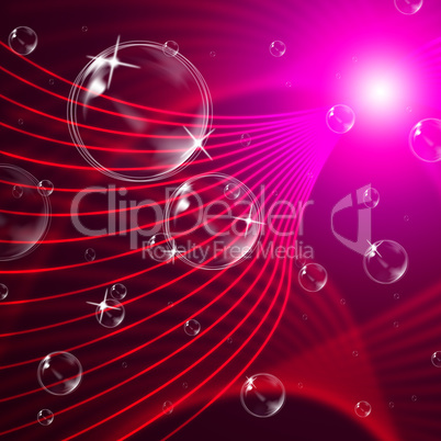 Red Background Represents Wave Bubble And Twist