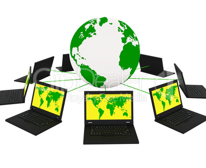 Global Network Means Networking Monitor And Planet