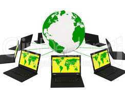 Global Network Means Networking Monitor And Planet